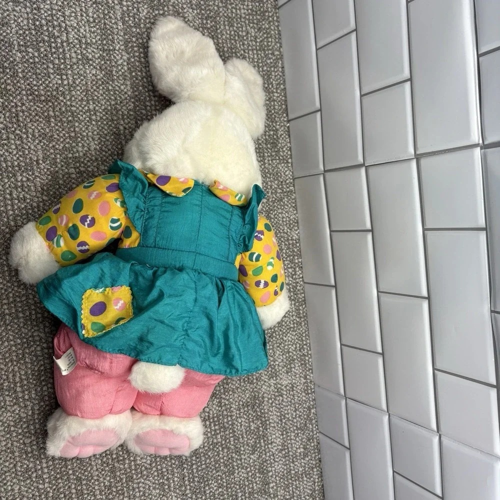VTG 1993 Nylon Plush Rabbit Easter Egg Decos Bean Silky Nylon Parachute Rare H10